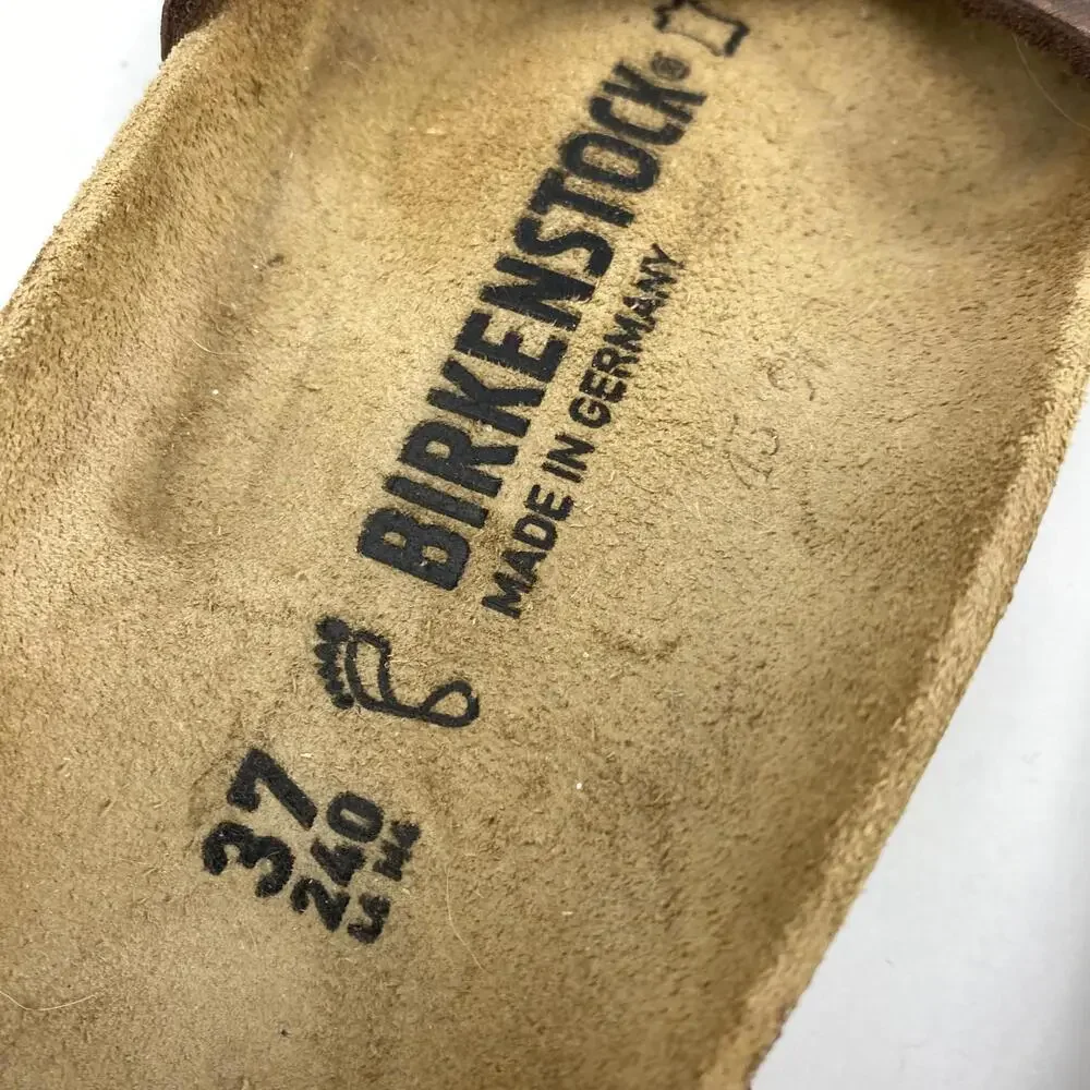 Birkenstock Sandals Women Bali Birkies Brown Habana Oiled Leather 37 240 L6 EUC - Picture 12 of 12